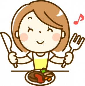 食事を楽しむ女性