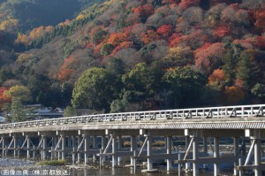 渡月橋の紅葉